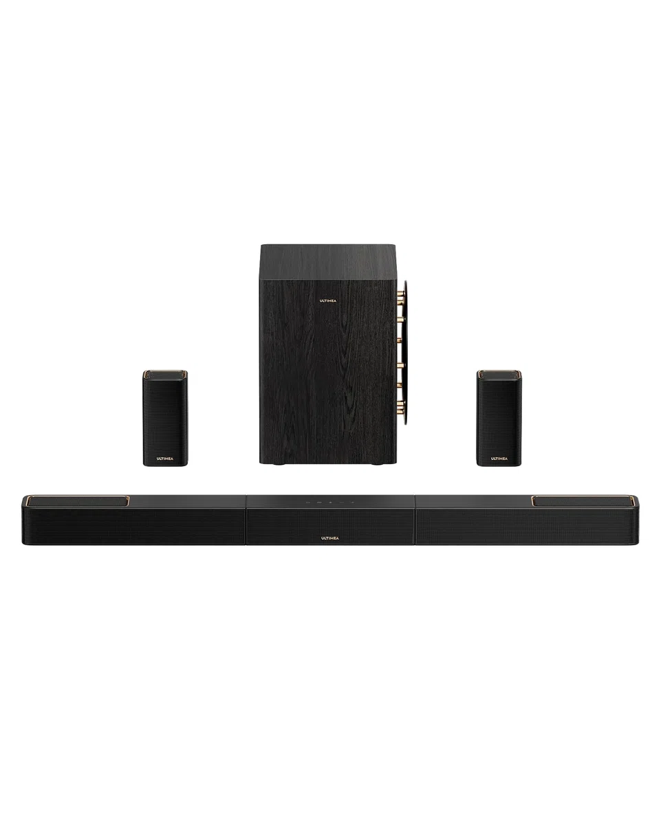 ULTIMEA Skywave X50 5.1.4 z Dolby Atmos, dźwięk przestrzenny 760 W, wzmacniacz GaN, HDMI eARC i Bluetooth 5.4 zapewniają kinowe wrażenia audio.