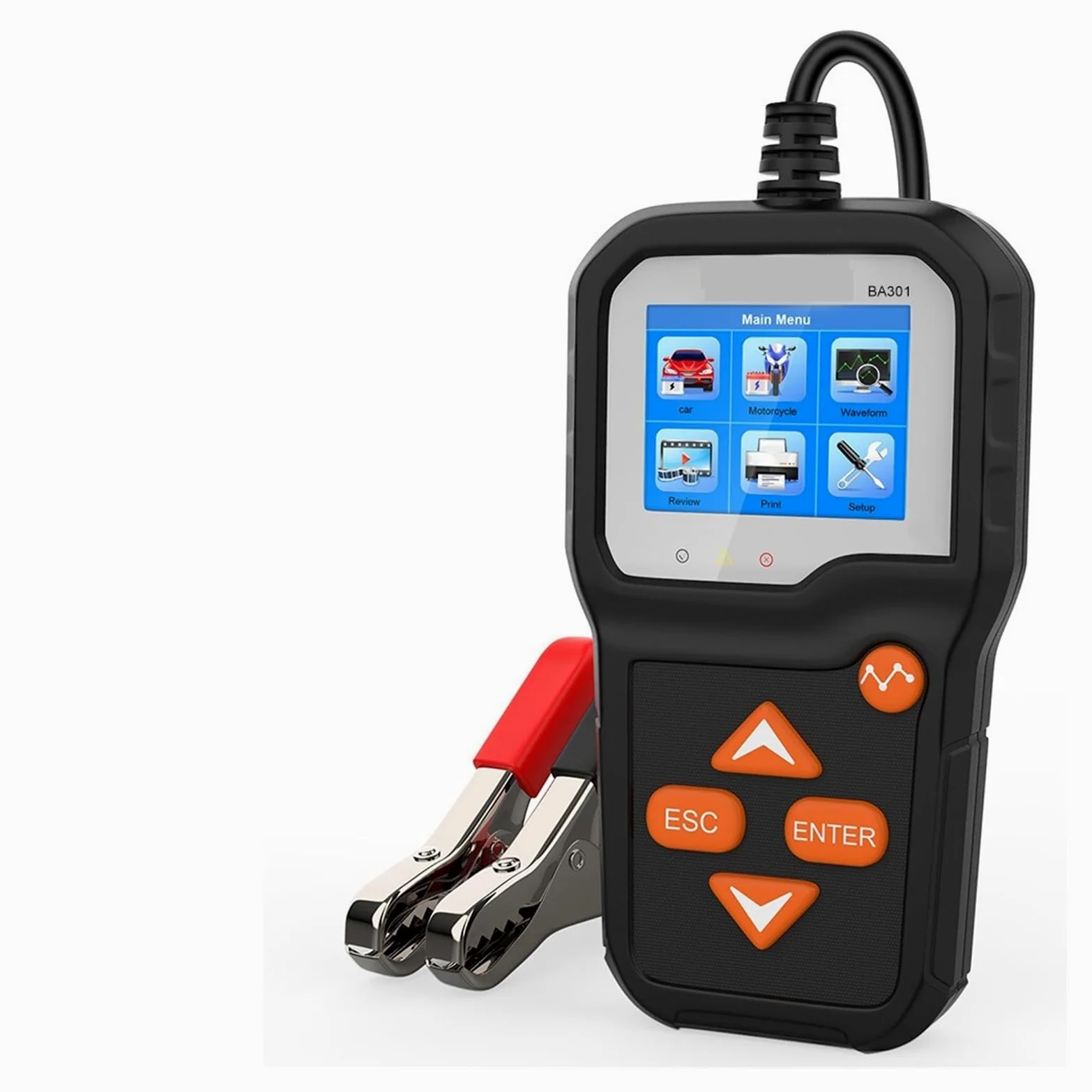BA301 Tester akumulatora samochodowego Test rozruchu motocykla 2000 CCA akumulatory do łodzi ładowarka analizator obwodu narzędzia motoryzacyjne
